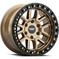 Thret Offroad Cast Beadlock Bronze Wheel with Matte Black Ring 17x9 — Wheels & Rims
