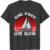 T-shirt pour hommes Sail Fast Live Slow en noir — T-shirts pour hommes