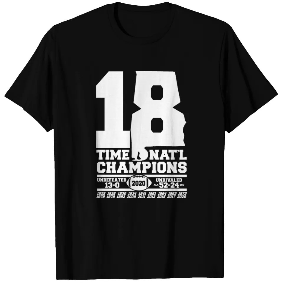 T-shirt Alabama 18 Champions Crimson pour hommes — T-shirts pour hommes
