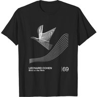 Bird On The Wire Leonard Cohen Minimalist Graphic Design T-Shirt