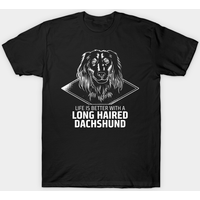 T-shirt pour hommes Long Haired Dachshund en noir