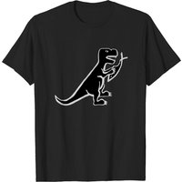 T-shirt pour hommes Dinosaure mangeant un poisson — T-shirts pour hommes
