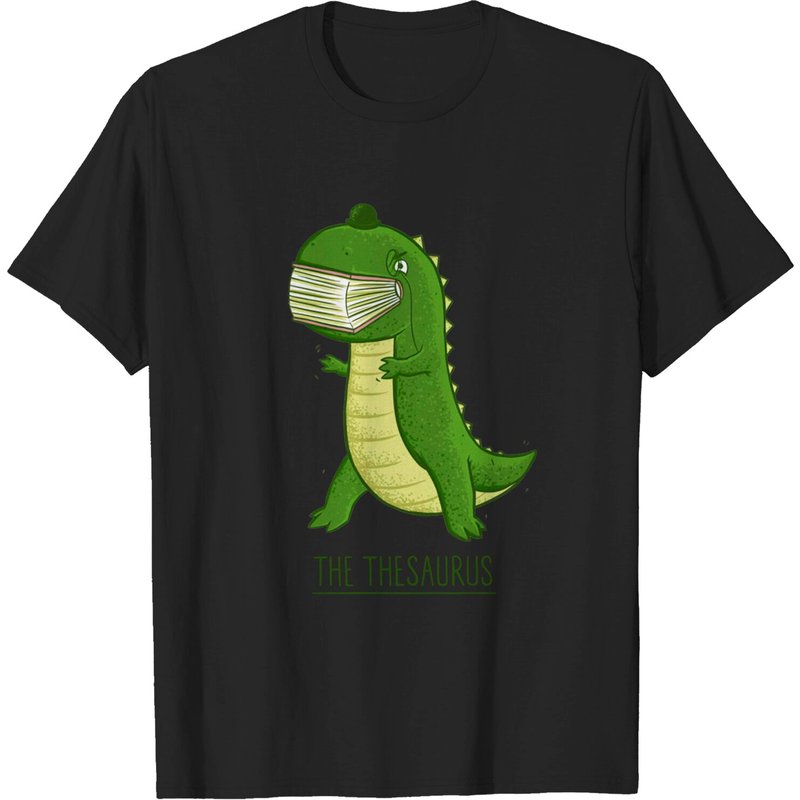 The Thesaurus Dinosaur T-Shirt for Men in Black — Mens T Shirts