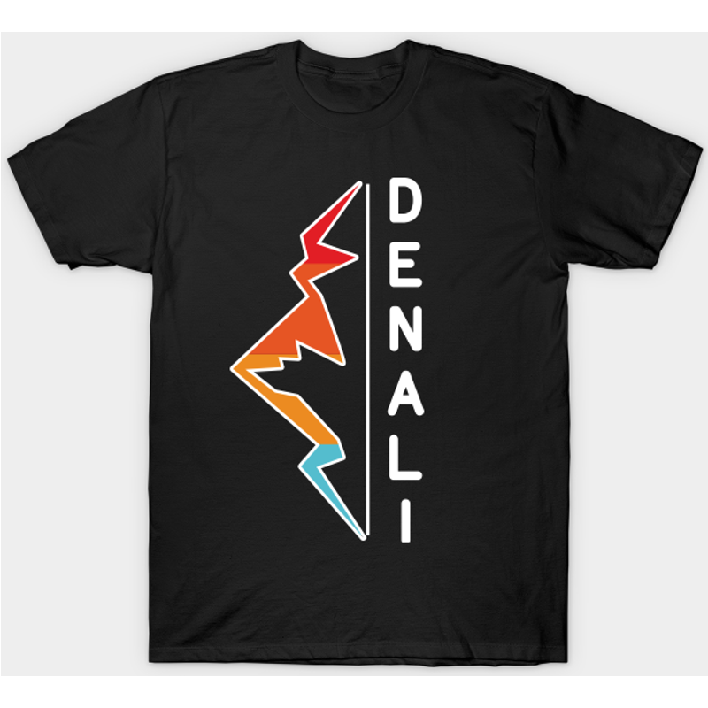 Denali National Park Men's T-Shirt with Sticker Design