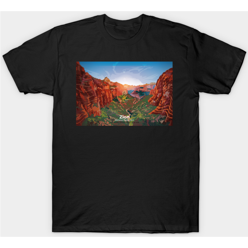 Zion National Park Men's T-Shirt in Royal Blue — Mens T Shirts