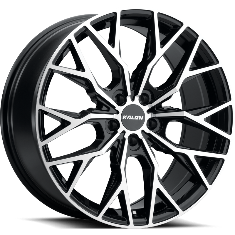 Kalon Wheels Inferno Gloss Black Machined Face 17x7.5 Rims 5x112 — Wheels & Rims