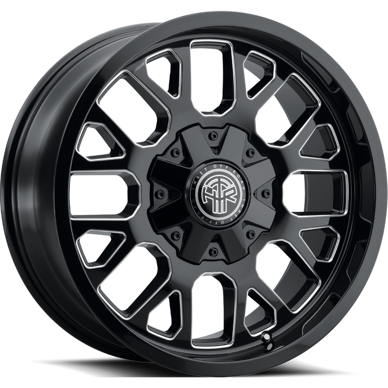 Roues Thret Offroad Attitude Gloss Black Milled - 17x9 - 5x114.3 — Roues et jantes