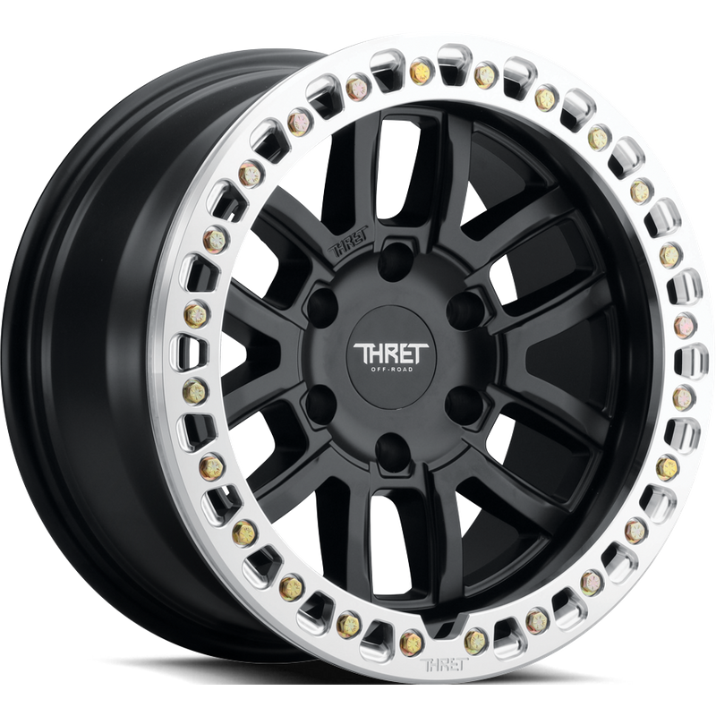 Thret Offroad Maze Cast Matte Black Beadlock Wheels - 17x9 -5x114.3 — Wheels & Rims