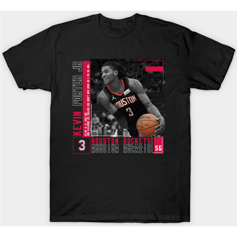 Kevin Porter Jr Basketball Edit Poster Rockets T-Shirt for Men — Mens T Shirts