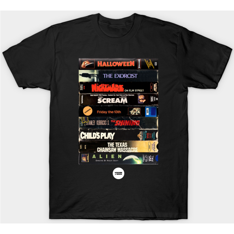 T-shirt pour hommes Halloween Time VHS Stack — T-shirts pour hommes