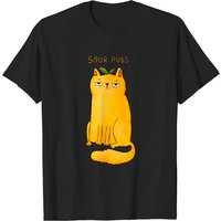 T-shirt Sour Puss Chat pour Hommes en Noir — T-shirts pour hommes