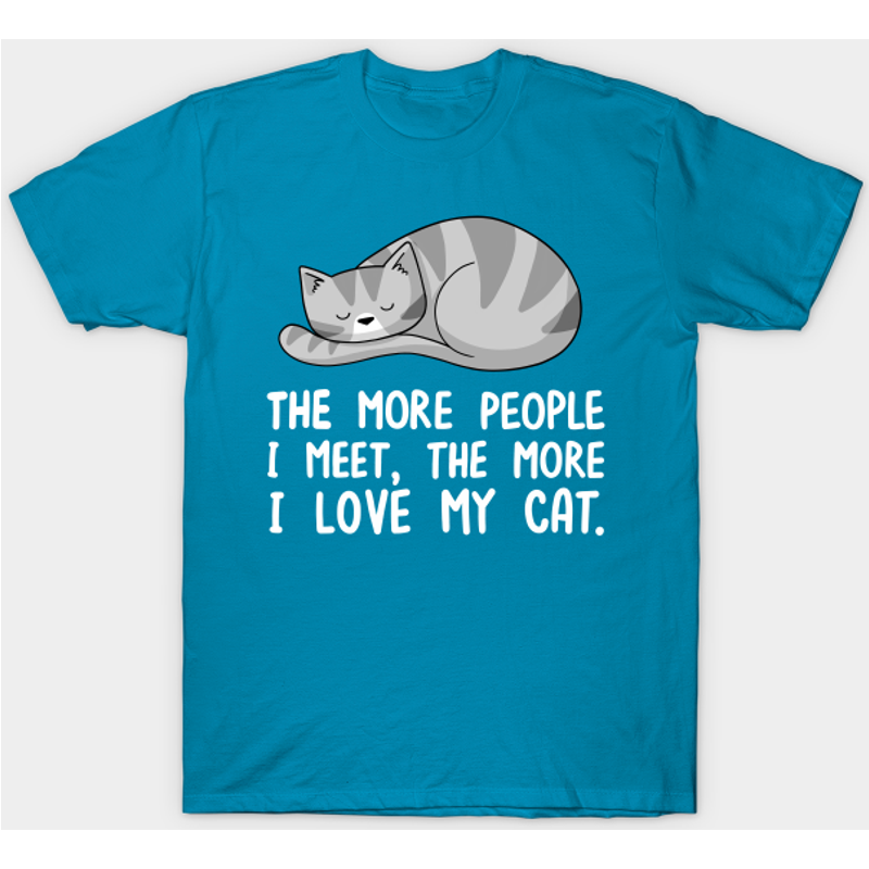 Plus je rencontre de gens, plus j'aime mon chat T-shirt pour hommes — T-shirts pour hommes