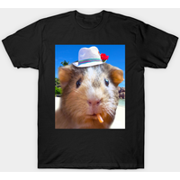 T-shirt pour hommes avec motif de cochon d'Inde en noir — T-shirts pour hommes