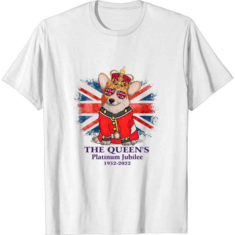T-shirt Corgi Union Jack pour hommes - Jubilé de platine de la Reine 2022 — T-shirts pour hommes