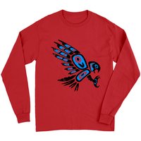 Native American Red Tailed Hawk Bird Totem Long Sleeve T-Shirt