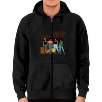 Hoodie à zip Girls Trip pour femmes - Fierté Mélanine noire
