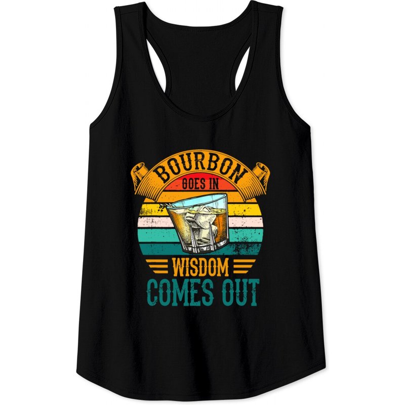 Bourbon Goes In Wisdom Comes Out Débardeurs pour Hommes — T-shirts pour hommes