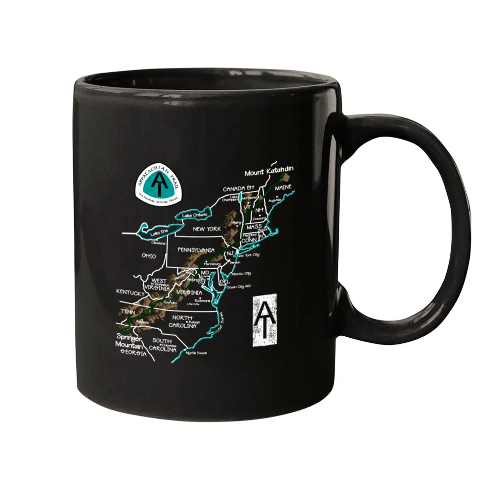 Appalachian Trail Hiking Map Ceramic Mugs — Mugs & Tumblers