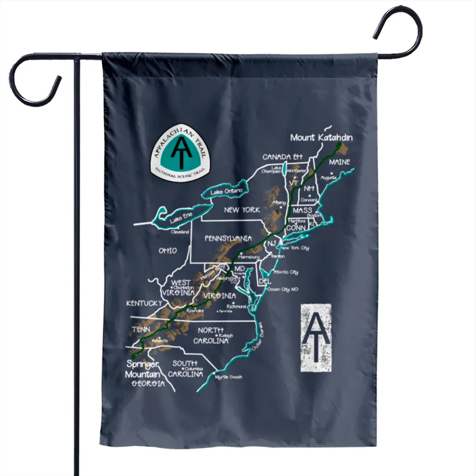 Appalachian Trail Hiking Map Garden Flags — Decorative Flags