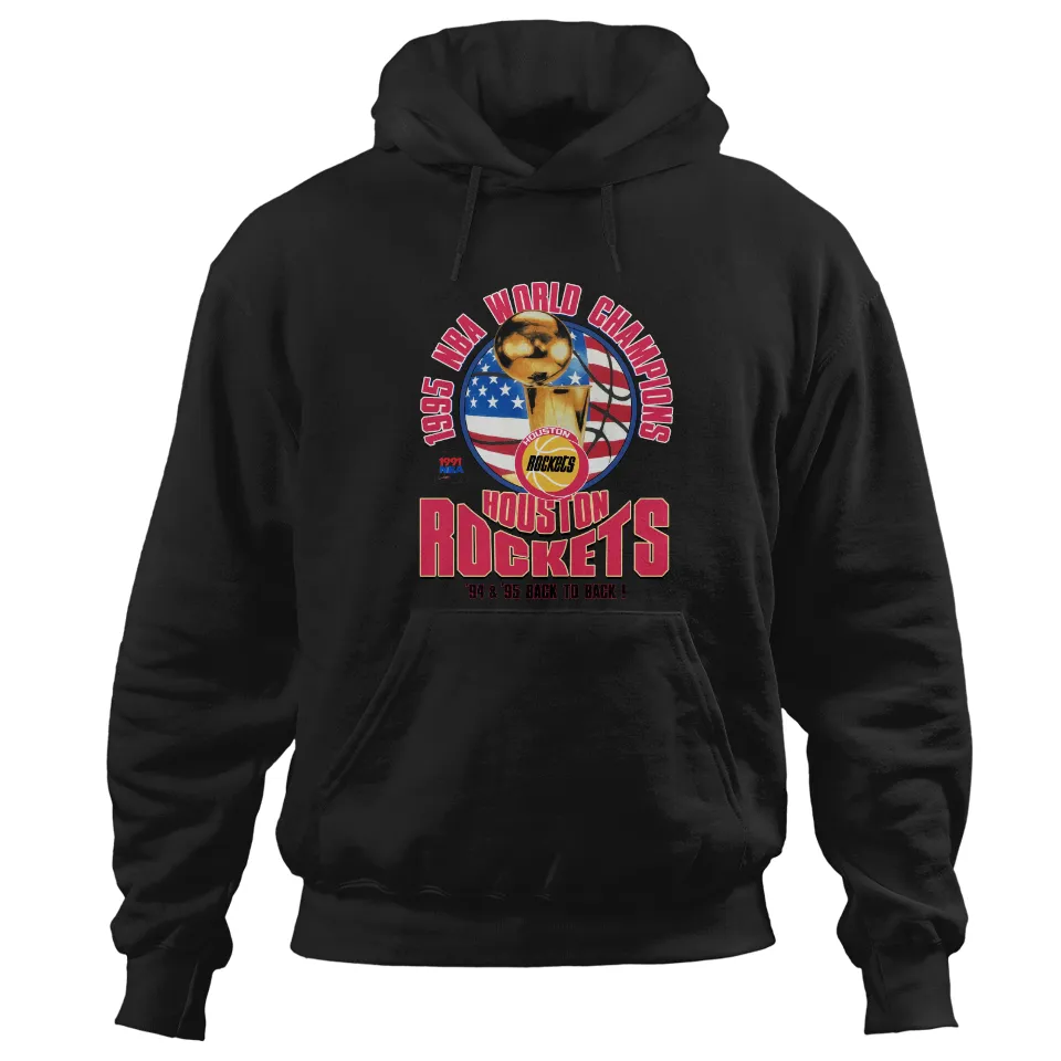 Hoodie en coton des champions du monde 1995 des Houston Rockets — Sweats à capuche pour hommes