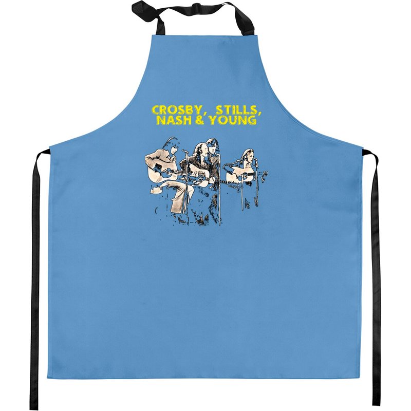 C S N Y - Crosby Stills Nash And Young Kitchen Aprons — Kitchen Aprons