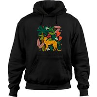 Lost Cheetah Cheetah Hoodies Unisex en Noir — Sweats à capuche pour hommes