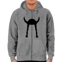 Hoodie zippé Viking avec casque et tresses pour unisexe — Sweats à capuche pour hommes