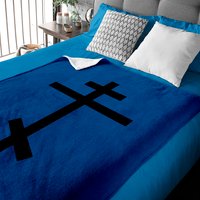 Couvertures pour Bébé avec Croix Orthodoxe en Bleu Royal — Couvertures pour bébé