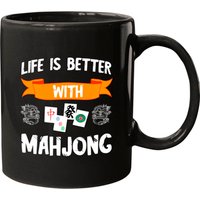 Life Is Better With Mahjong Tiles Cards Mah Jongg Game Set Mug