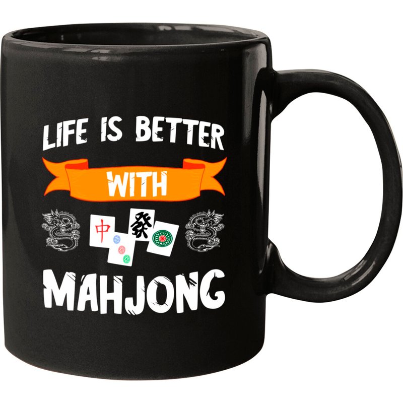 Life Is Better With Mahjong Tiles Cards Mah Jongg Game Set Mug — Mugs & Tumblers