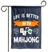 Life Is Better With Mahjong Tiles Cards Mah Jongg Game Set Flags — Decorative Flags