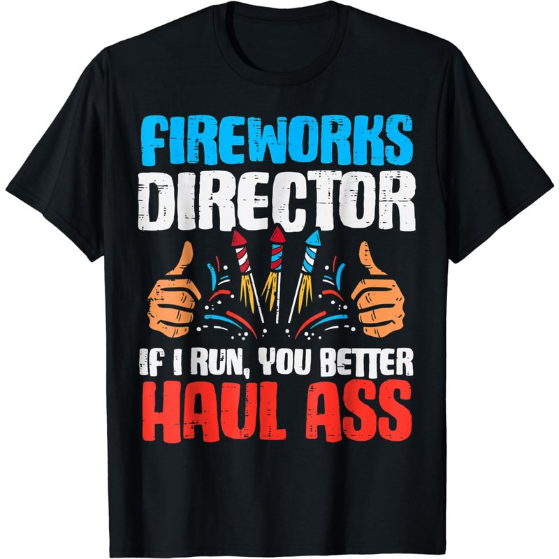 T-shirt pour hommes Fireworks Director If I Run Funny 4th Of July