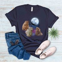 T-shirt pour hommes Trois Capybaras avec Lune