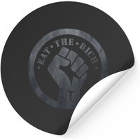Eat The Rich Stickers - Protest Raised Fist Design — Stickers & Decals
