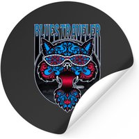 Blues Traveler Cat Stickers - Classic Square Style