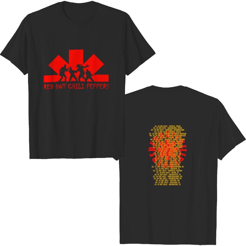 T-shirt Vintage Red Hot Chili Peppers Tournée Mondiale 2022 pour Hommes — T-shirts pour hommes