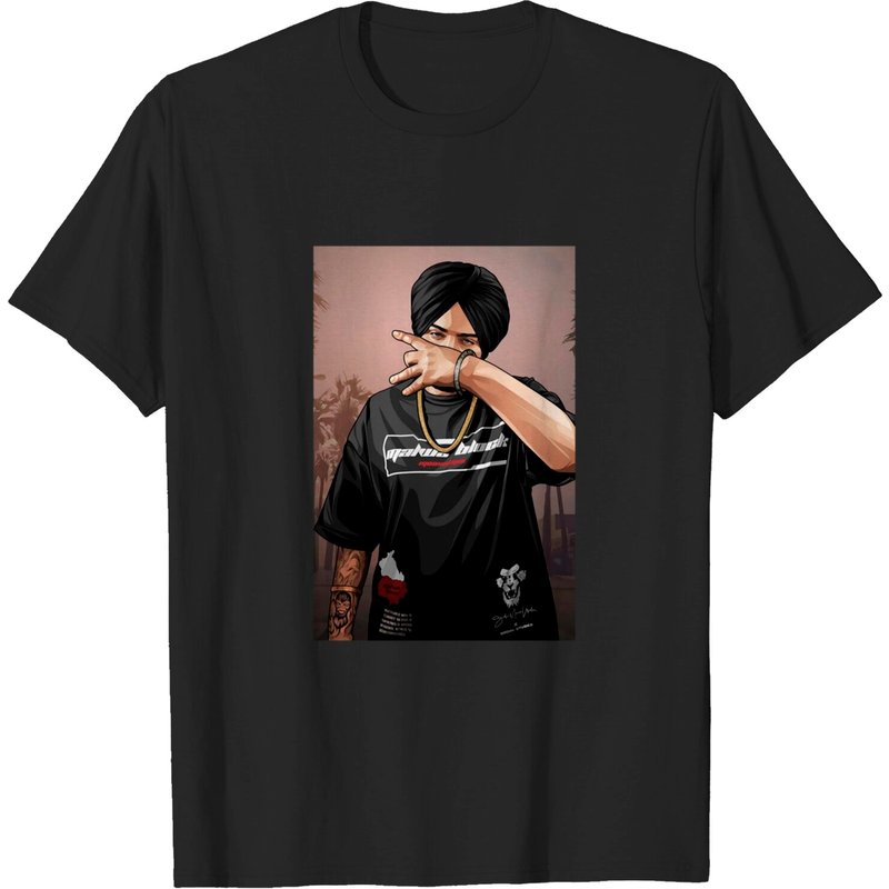 T-shirt pour hommes Sidhu Moose Wala en noir