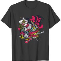 T-shirt Homme Design Art Japonais Samouraï et Dragon — T-shirts pour hommes