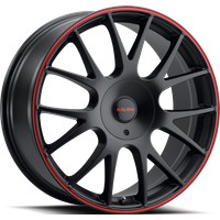 Kalon Wheels Talon Satin Black with Red Ring - 16x7 Rims — Wheels & Rims