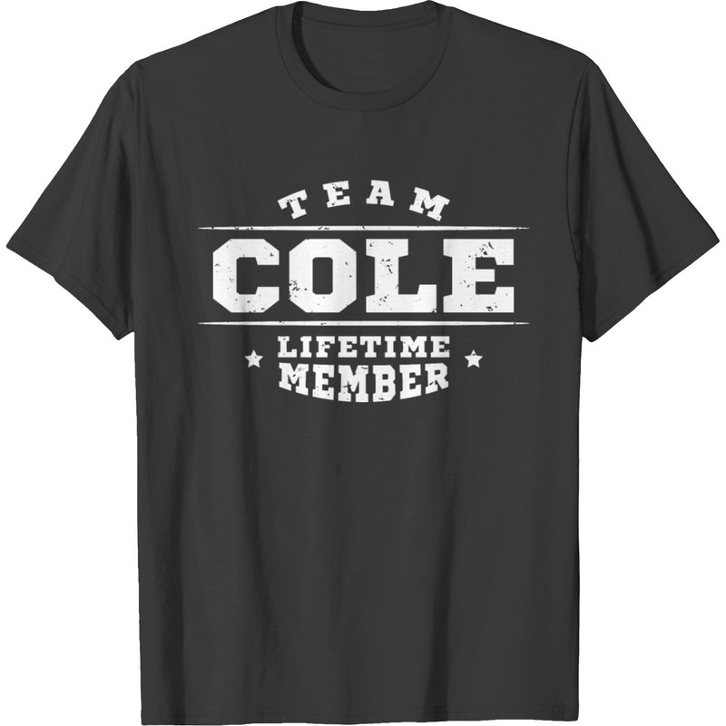T-shirt Membre à Vie Team Cole Nom de Famille