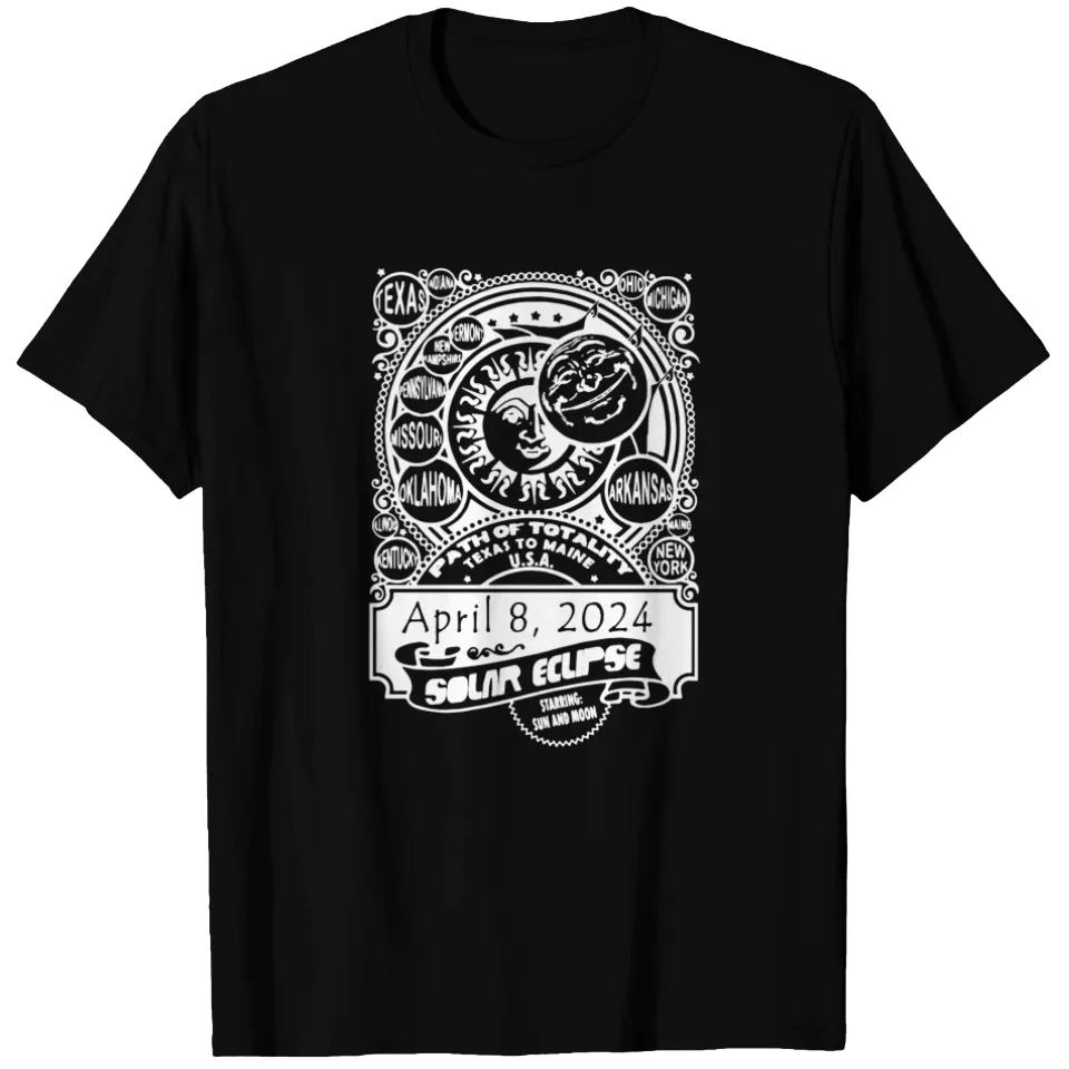 2024 Total Solar Eclipse Path of Totality Men's T-Shirt — Mens T Shirts