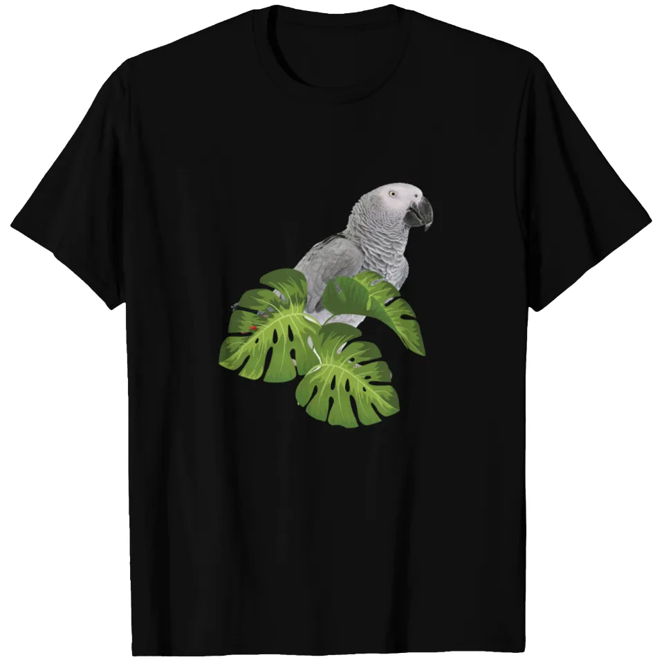 African Grey Parrot Bird T-shirt for Men