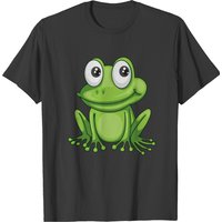 T-shirt Sourire Grenouille Cartoon pour Hommes en Noir — T-shirts pour hommes