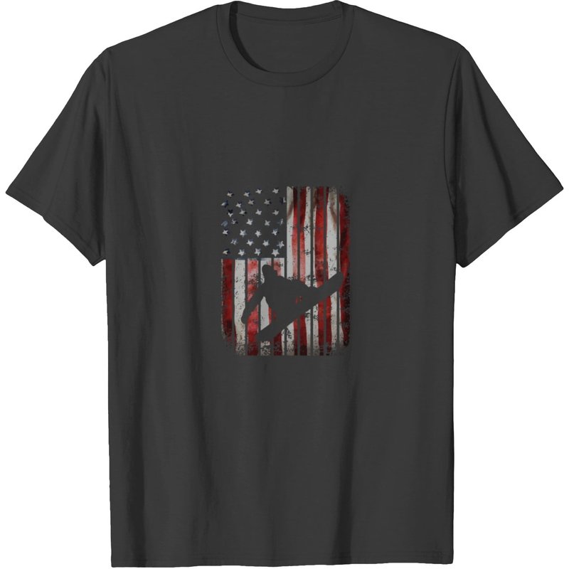 Snowboarding American Flag Snowbo T-shirt for Men — Mens T Shirts