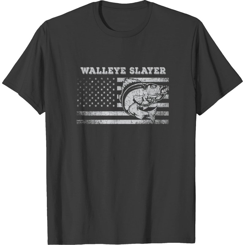 T-Shirt Walleye Whisperer pour hommes en noir — T-shirts pour hommes