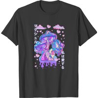 Pastel Goth Mushroom Japan Kanji T-Shirt for Men — Mens T Shirts