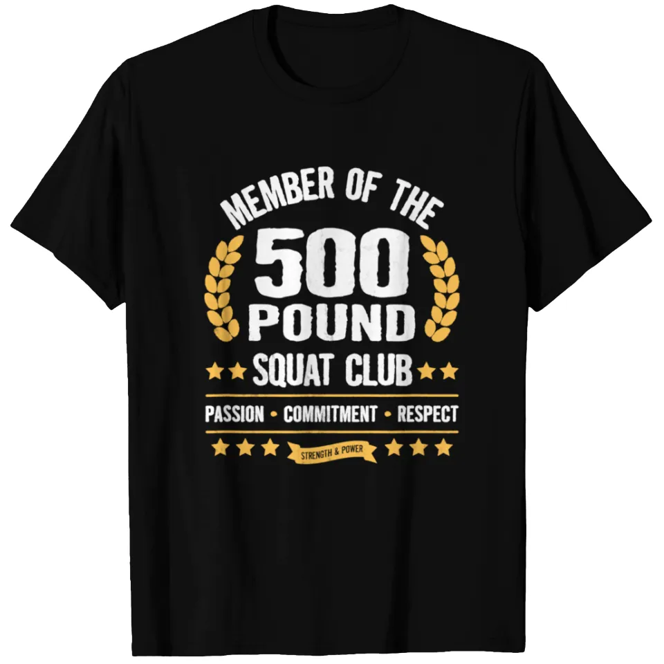 T-shirt pour hommes 500 Pound Squat Club en noir — T-shirts pour hommes