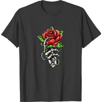 T-shirt avec main de squelette tenant une rose pour hommes — T-shirts pour hommes