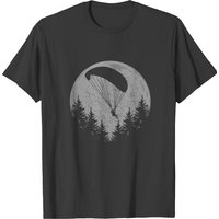 T-shirt pour hommes Paragliding Moon en noir
