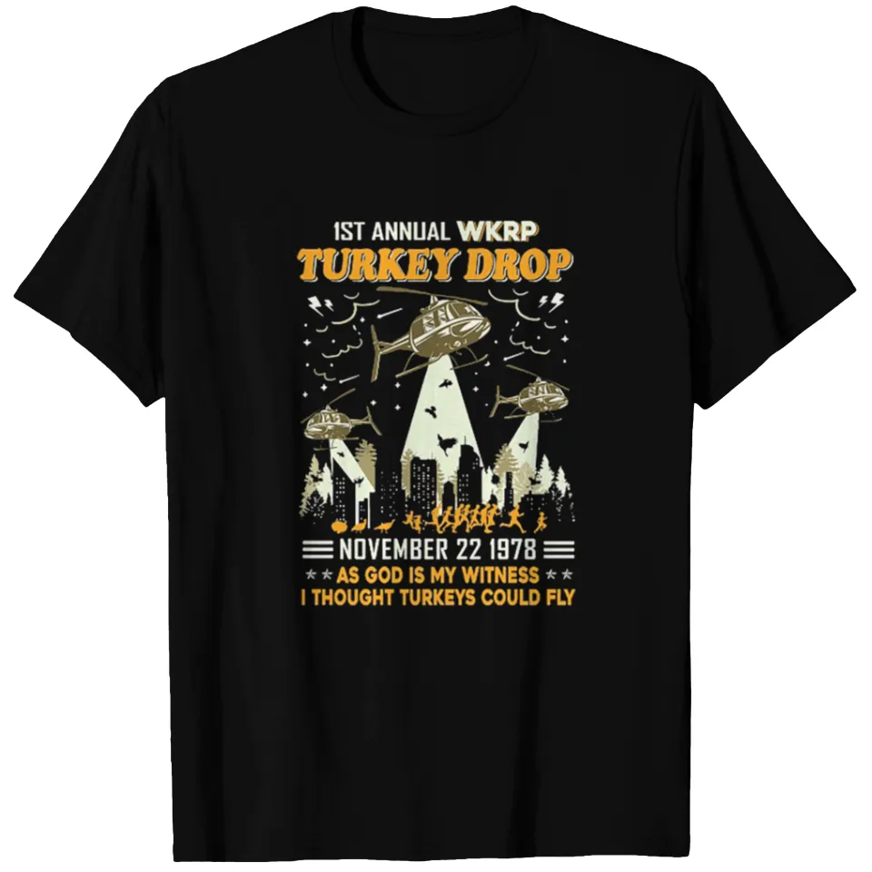 1st Annual WKRP Turkey Drop November 22 1978 Men's T-Shirt — Mens T Shirts